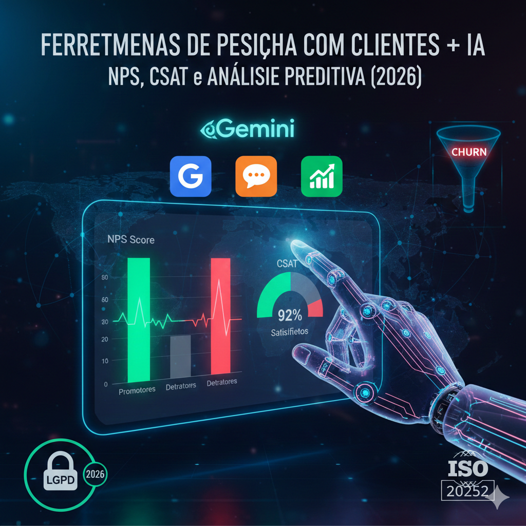 Ferramentas de Pesquisa com Clientes NPS, CSAT e Métricas Preditivas — Como Medir e Agir (Edição 2026)