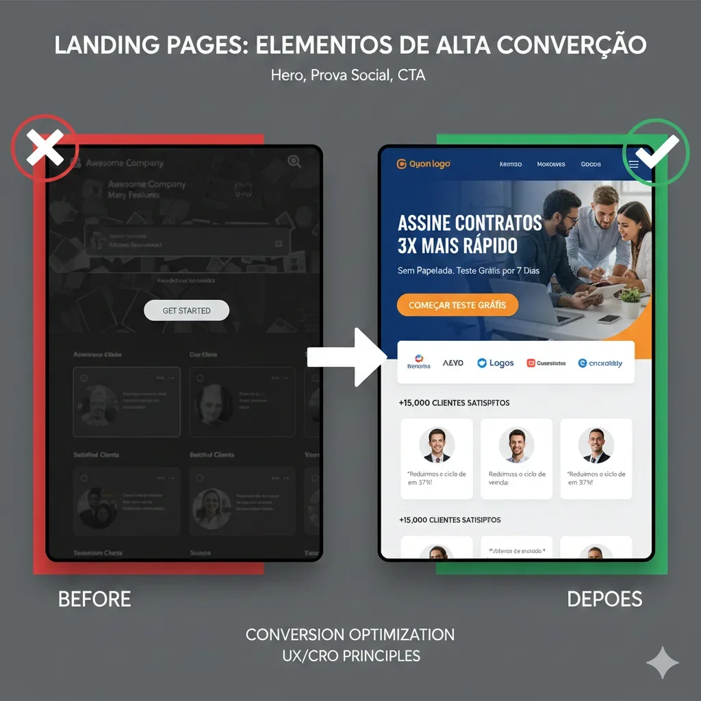 Landing Pages de Alta Conversão O Guia Definitivo (Hero, Prova Social e CTA)