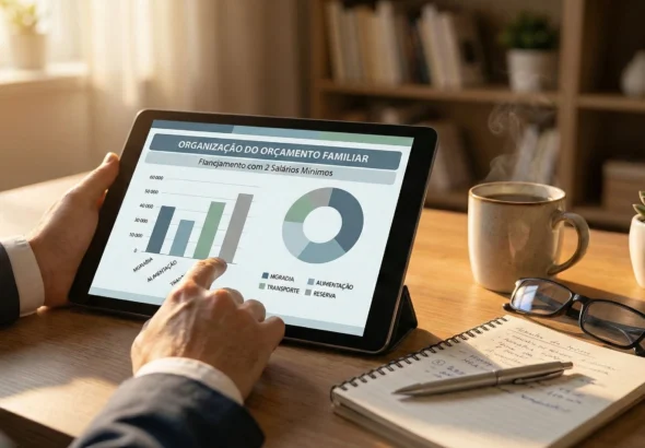 Como Organizar o Orçamento Familiar com 2 Salários Mínimos em 2026 (Passo a Passo)