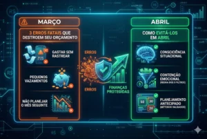 Planejamento Financeiro 2026 3 Erros de Março que estão 'Roubando' seu Abril 