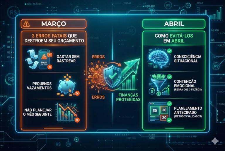 Planejamento Financeiro 2026 3 Erros de Março que estão 'Roubando' seu Abril 